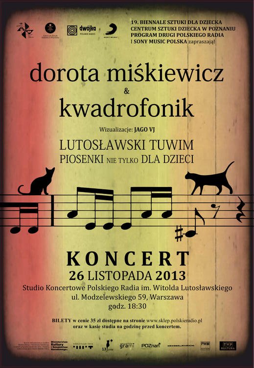 Koncert LUTOSŁAWSKI. TUWIM. PIOSENKI nie tylko DLA DZIECI – Dorota Miśkiewicz i Kwadro